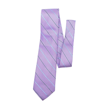 Bloomindale's: The Men's Store Purple Striped Neck Tie – Image 1