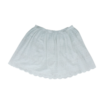 White Print Mini Skirt
