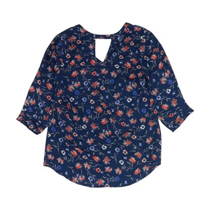 Navy Floral Blouse