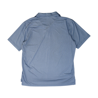 Blue Geometric Short Sleeve Polo