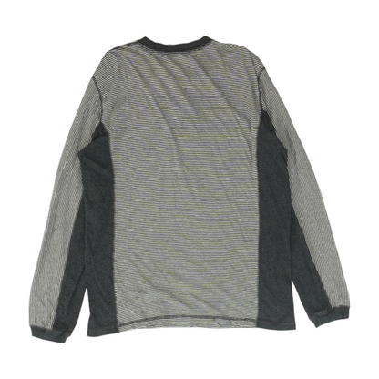 Black Striped Henley T-Shirt