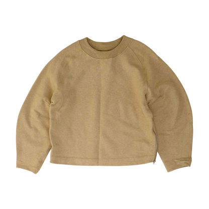Beige Solid Sweatshirt Pullover
