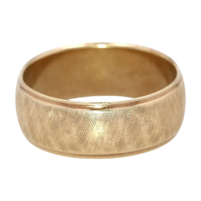 14K Gold Half Round Wide Brushed Finish Band