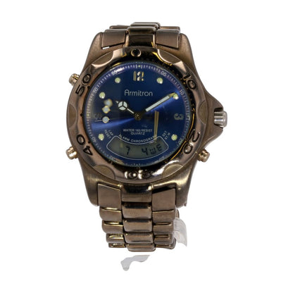 Men's Blue Dial Chronograph Stainless Steel Watch