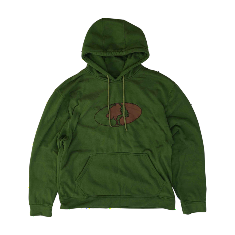 Green Solid Hoodie Pullover