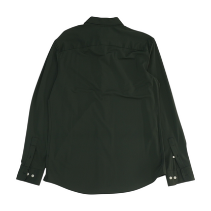 Green Solid Long Sleeve Button Down