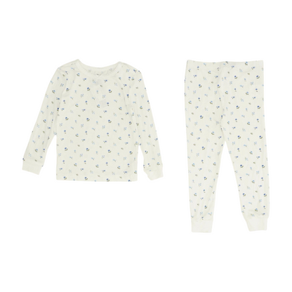 White Floral Pajama Set