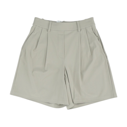 Beige Solid Casual Shorts