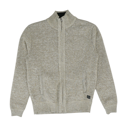 Brown Abstract Cardigan Sweater