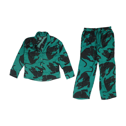 Green Print Pajama Set