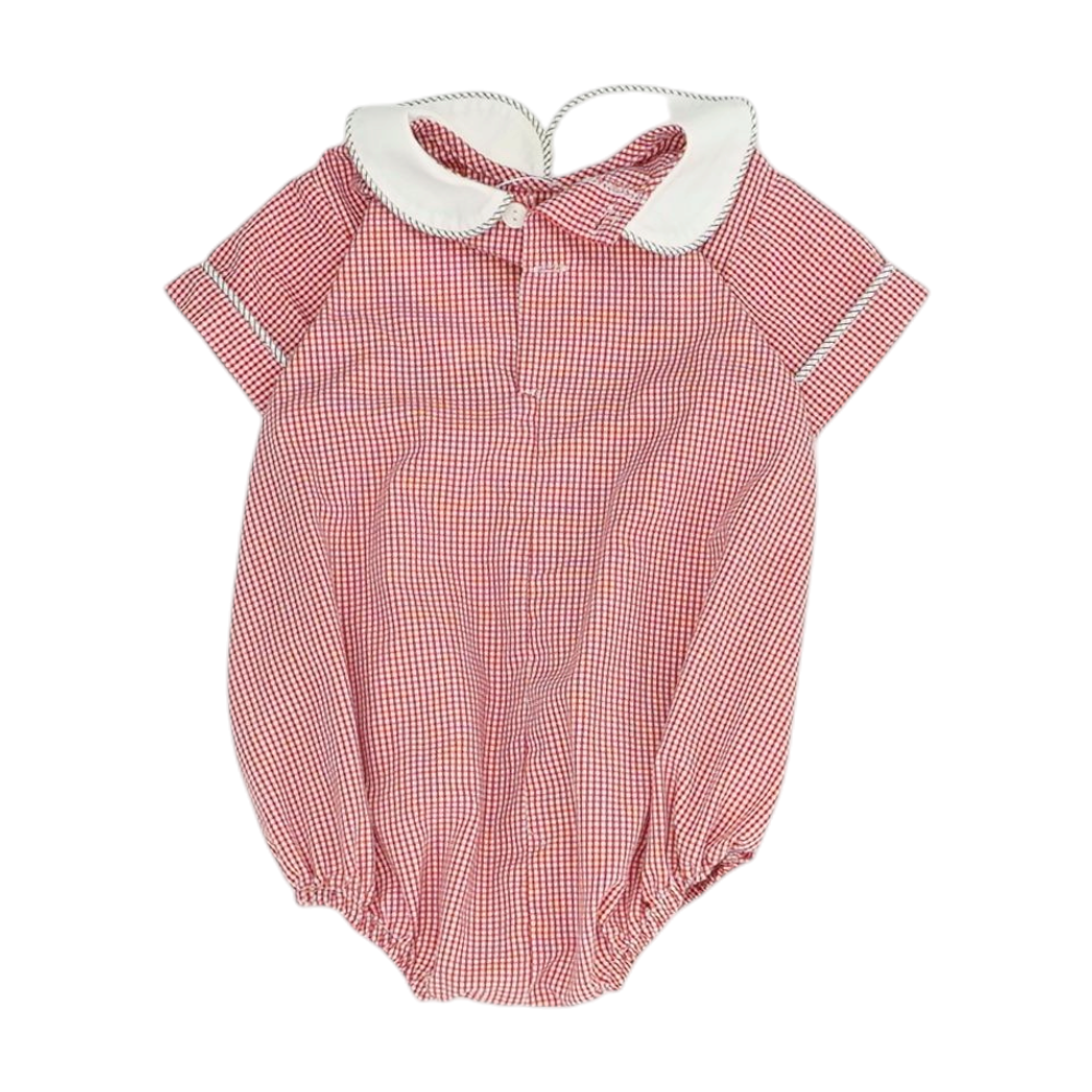 Red Georgia Bulldogs Check Short Sleeve One-Piece