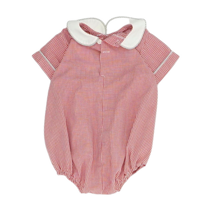 Red Georgia Bulldogs Check Short Sleeve One-Piece