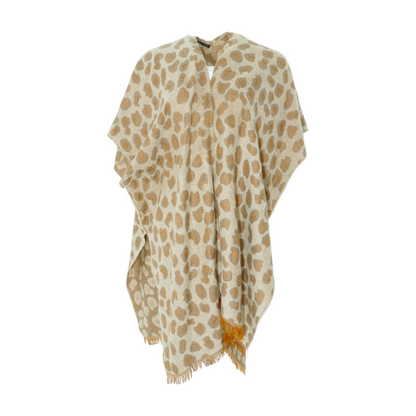 Beige Animal Print Cardigan Sweater