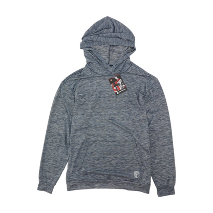 Blue Solid Hoodie Pullover
