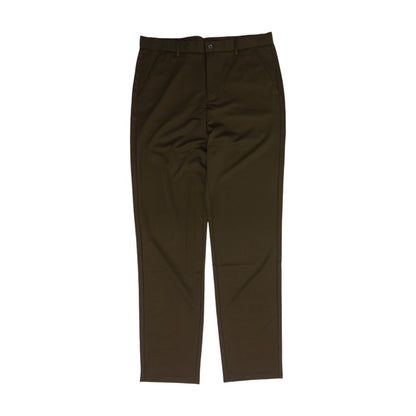 Brown Solid Dress Pants