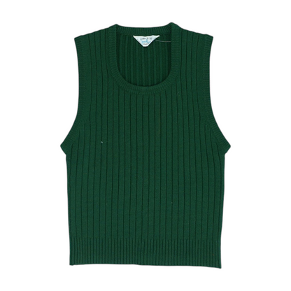 Vintage Green Solid Pullover Sweater