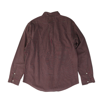 Burgundy Plaid Long Sleeve Button Down
