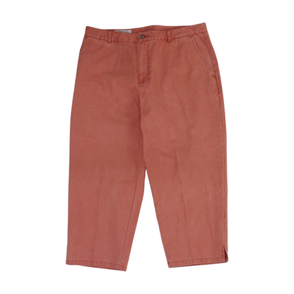 Red Solid Chino Capris
