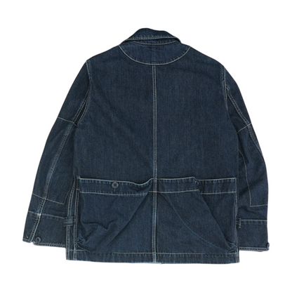 Blue Solid Denim Jacket
