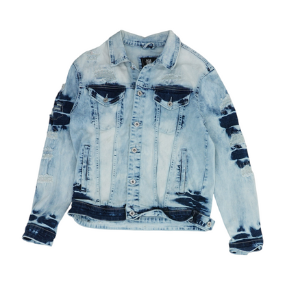 Blue Solid Denim Jacket