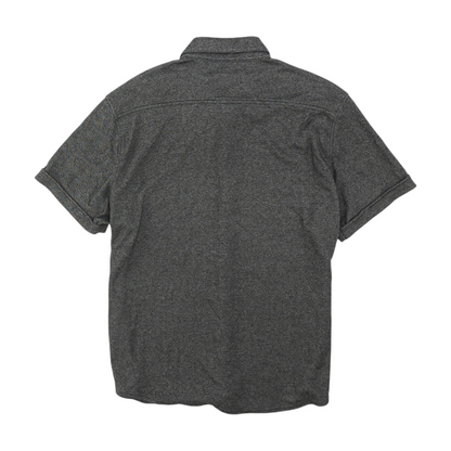 Gray Solid Short Sleeve Polo