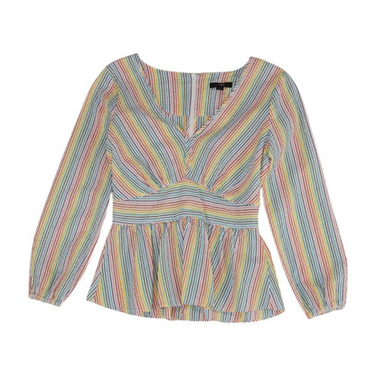 Multi Striped Long Sleeve Blouse