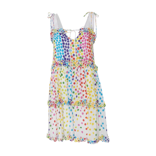 White Polka Dot Mini Dress