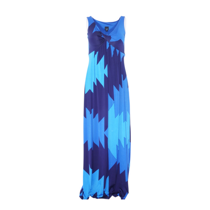 Blue Abstract Midi Dress
