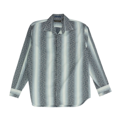 Gray Striped Long Sleeve Button Down