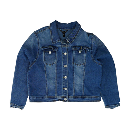 Blue Petite Solid Denim Jacket