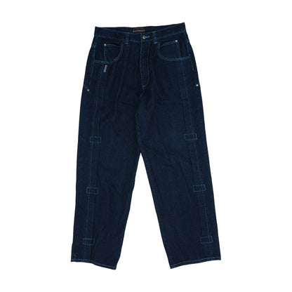 Blue Solid Cargo Pants