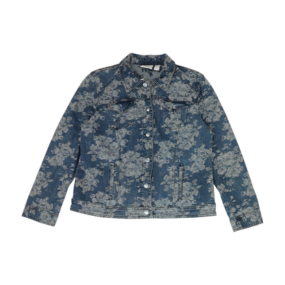 Blue Floral Denim Jacket