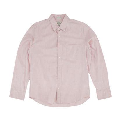 Pink Short Solid Long Sleeve Button Down