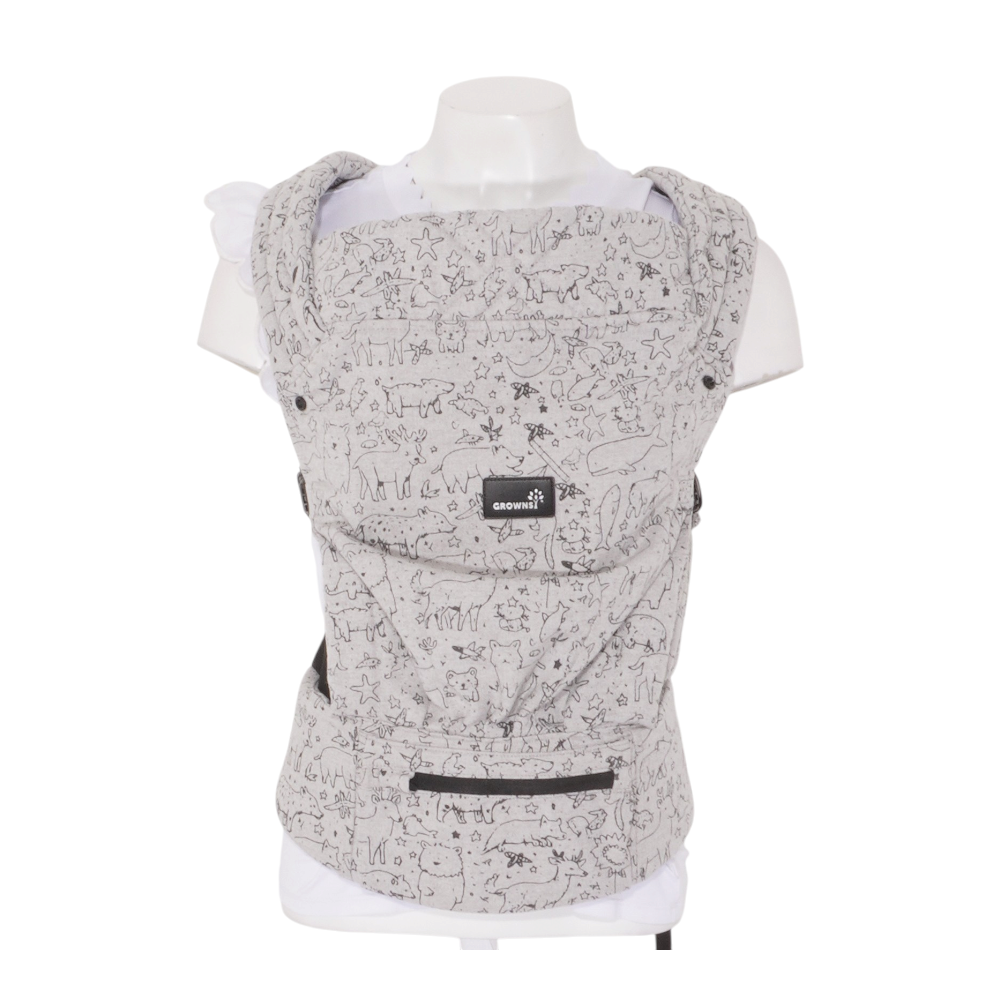 Gray Animal Pattern Baby Carrier