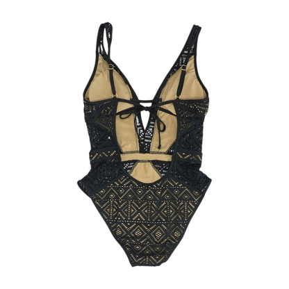 Black Abstract One-Piece