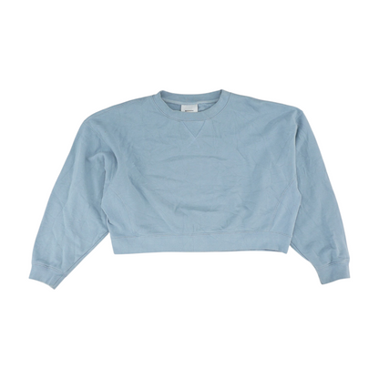 Blue Solid Sweatshirt Pullover