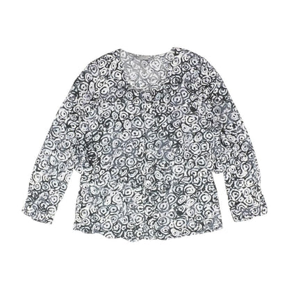 Gray Solid Long Sleeve Blouse