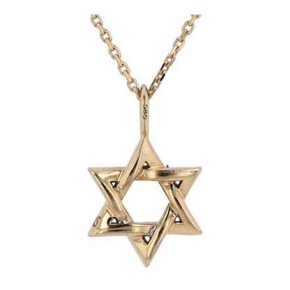 14K Yellow Gold Diamond Pendant Necklace