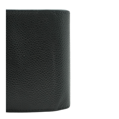 Black Pebble Grain Coin Compartment Small Purse