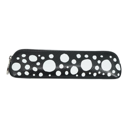 Black & White Infinity Dots Elizabeth Pencil Pouch in Epi Leather