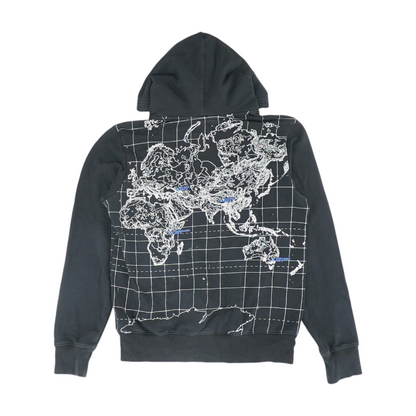 Black Print Hoodie Pullover