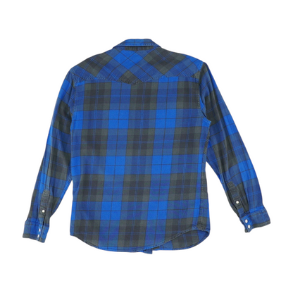 Blue Plaid Long Sleeve Button Down