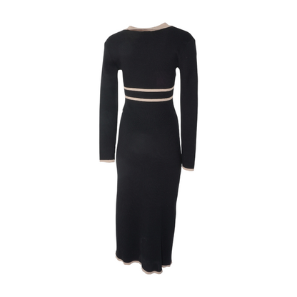 Black Striped Maxi Dress