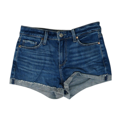 Blue Solid Denim Shorts