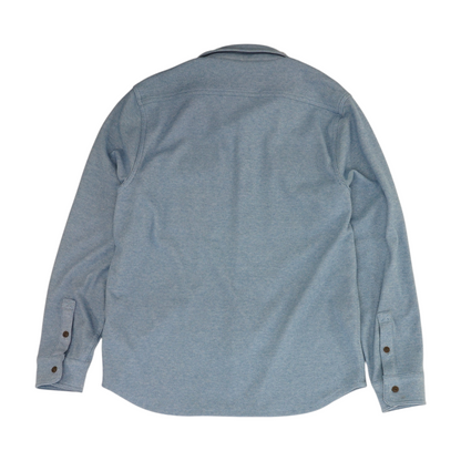 Blue Solid Flannel Button Down