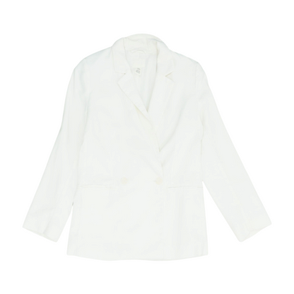 White Solid Blazer