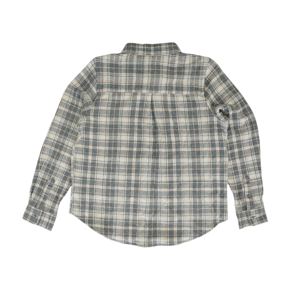 Gray Plaid Flannel Button Down