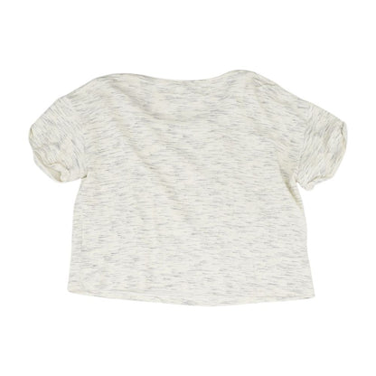 Beige Solid Short Sleeve Blouse