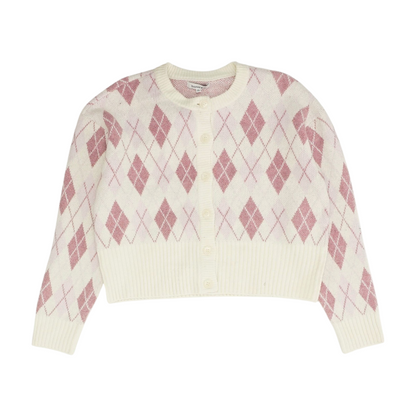 Pink Argyle Pullover Sweater