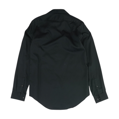 Black Solid Long Sleeve Button Down